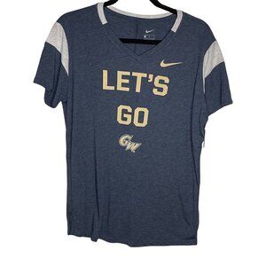 NWT Nike Women's George Washington University "Let's Go" V-neck Tee Navy M